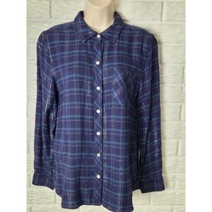 NWT Tommy Bahama button up Women's XS Lightweight Flannel Indigo Palms $128